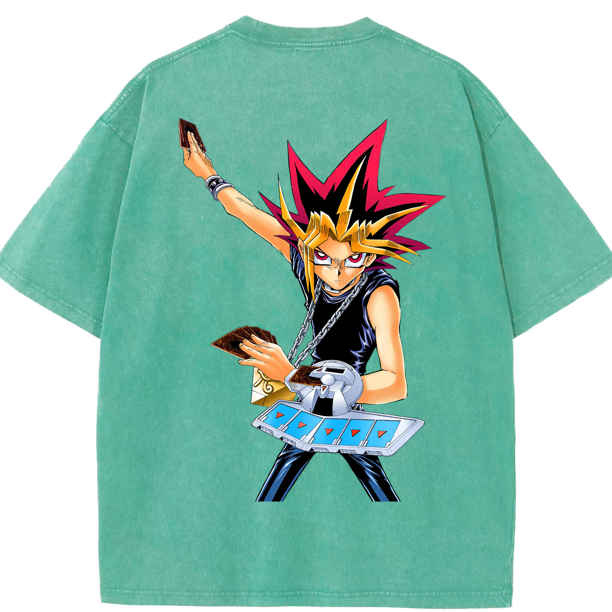 （画像用） 遊☆戯☆王 Yu-Gi-Oh! 綿100% ヴィンテージ風 半袖Tシャツ（背面プリント）